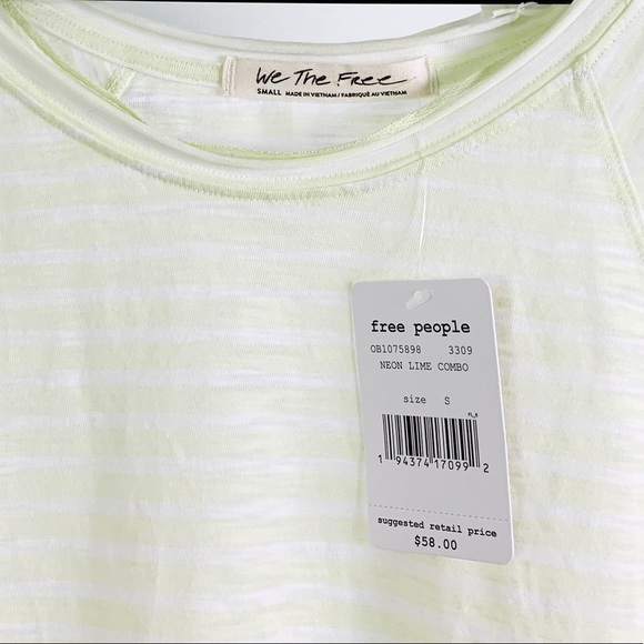 NWT Free People Halo Cap Sleeve Oversized Stripe T - Picture 4 of 5